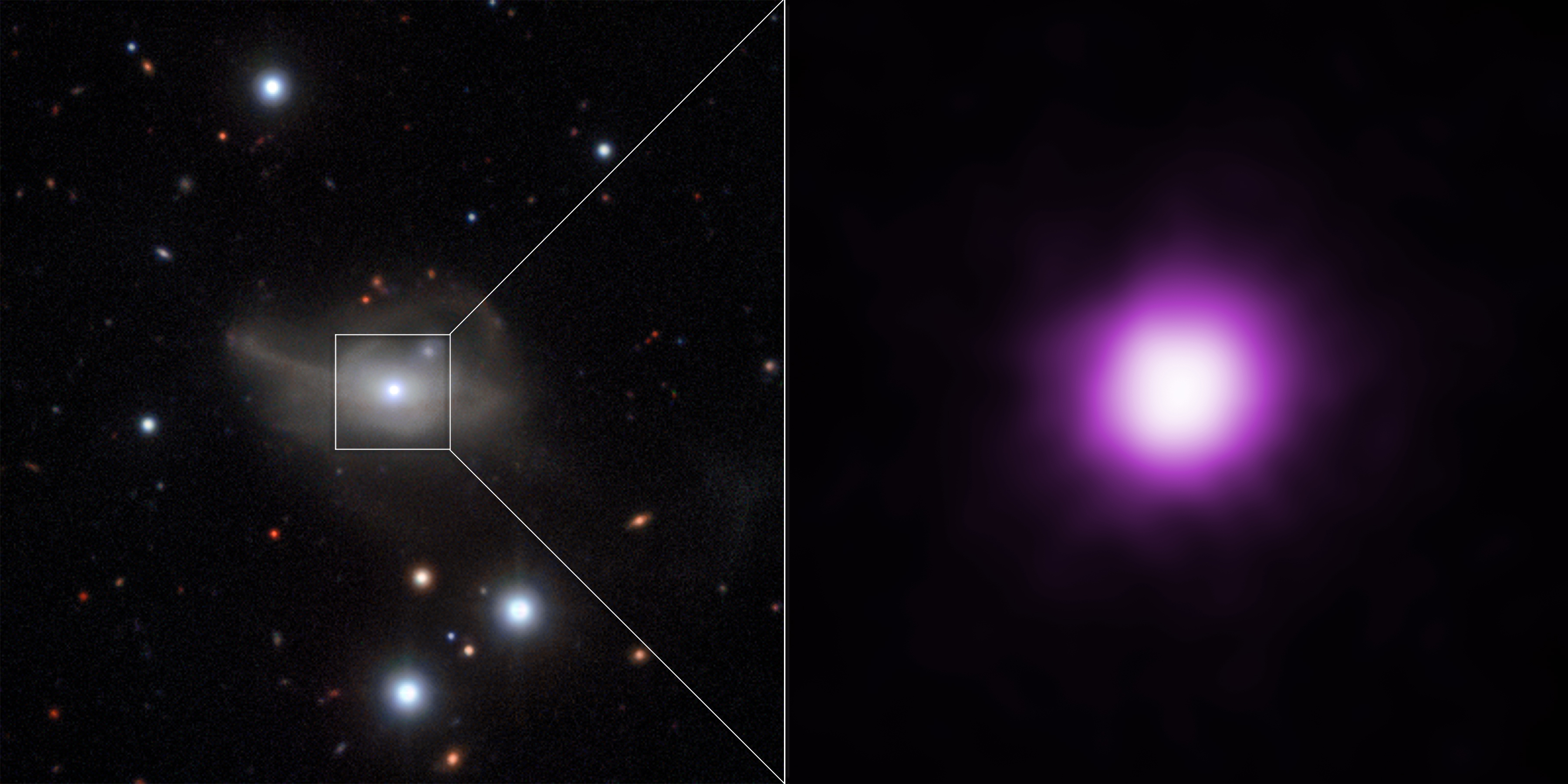 Markarian 1018'in VLT optik ve Chandra X-ışın görseli
